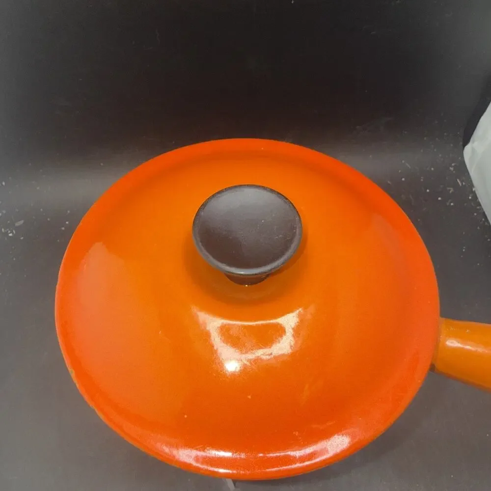Le Creuset #14 Flame Orange Enameled Cast Iron Saucepan w/Lid Made in France